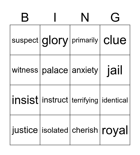 B4U1 Bingo Card