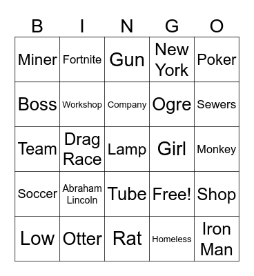 Infinite Craft Bingo Card