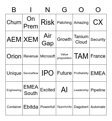 TKO Business Bingo Card