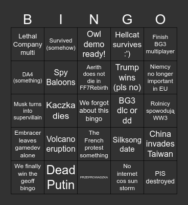 2024 Bingo Card