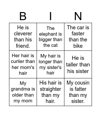 Power Up 2 Unit 4 Grammar 1 Bingo Card