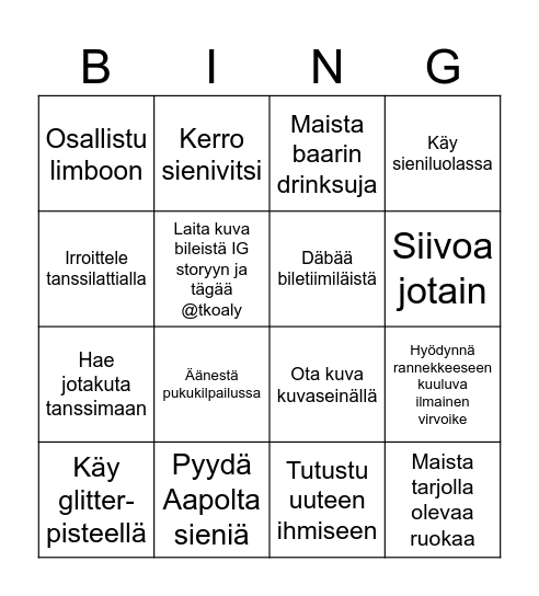 Taikametsäbingo Card