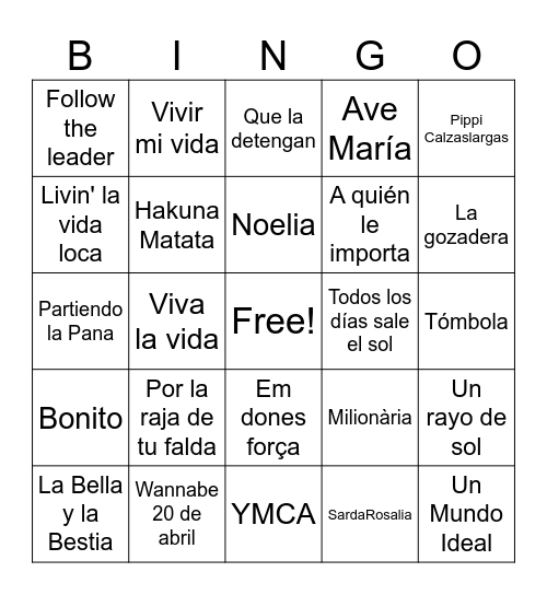 SARDAQUINA Bingo Card