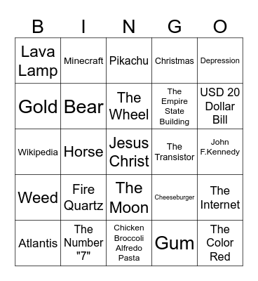 Infinite Craft Bingo Card