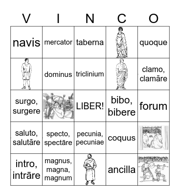 LATIN VOCABULARY Bingo Card