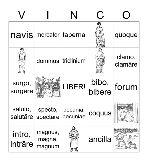 LATIN VOCABULARY Bingo Card