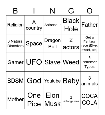 Infinite Craft Bingo Card