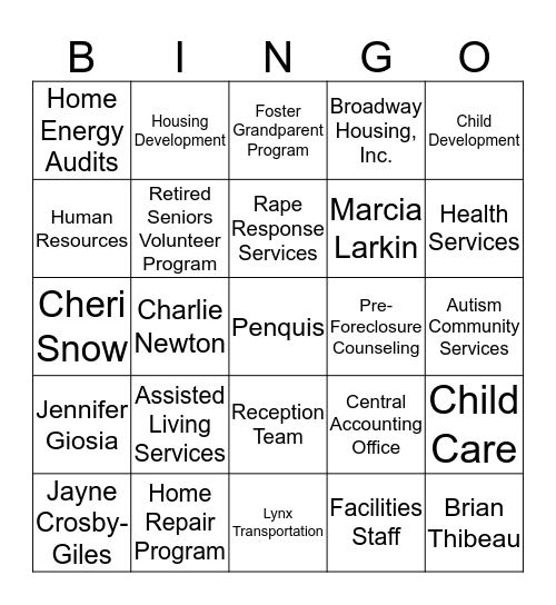 PENQUIS Bingo Card