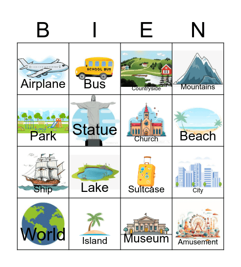 Travel Bingo Card