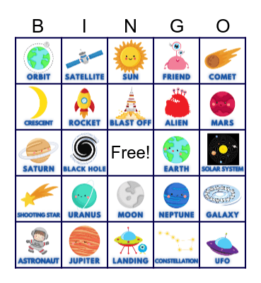 Solar System Bingo Card