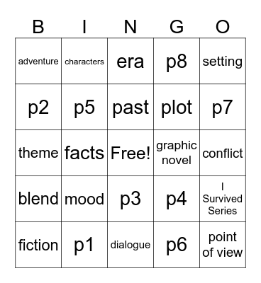 Historical Fiction BINGO Card