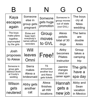 The Group in 2024 Bingo Card