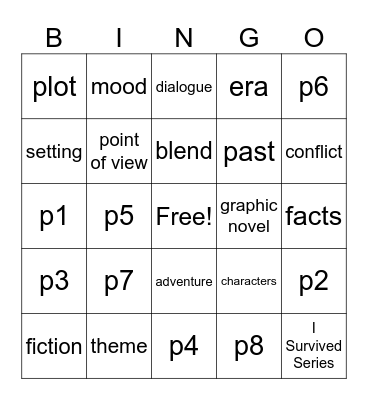 Historical Fiction BINGO Card