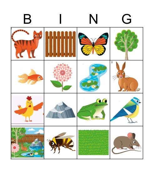 Animals Bingo Card