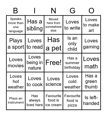 Make Your Way Bingo Card