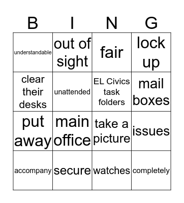 Testing Security Bingo Card