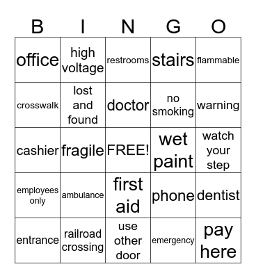 Functional Spelling Bingo Card