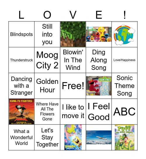 Classroom 101:Music I Love Bingo Card