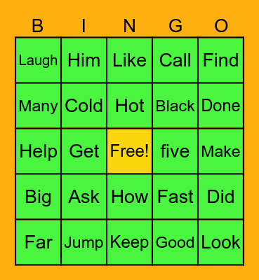 KEZIAH'S BINGO CARD Bingo Card