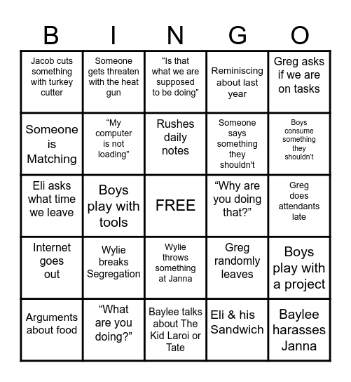 EDD BINGO Card