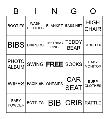BABY BINGO Card
