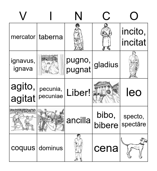 LATIN VOCABULARY Bingo Card