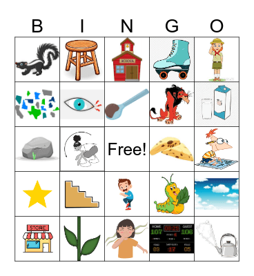 SK/ST Auditory Discrimination Bingo Card