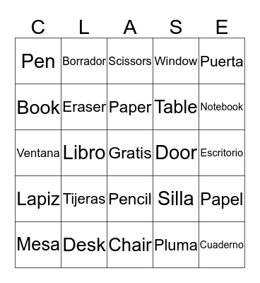 La Clase Bingo Card