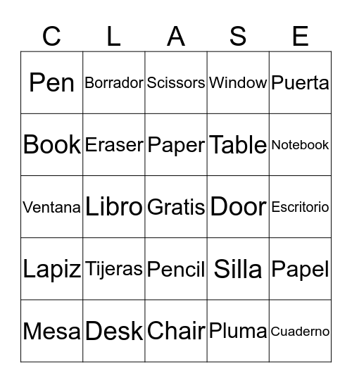 La Clase Bingo Card