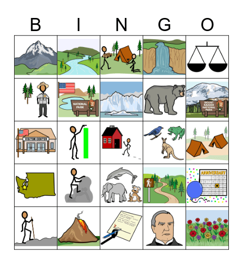 Mount Ranier Bingo Card