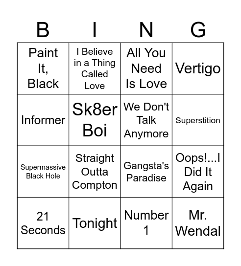 Bingo A Bingo Card