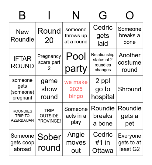 BINGOOOOOO Bingo Card