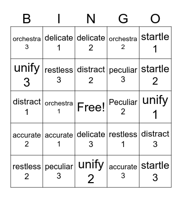 4th bingo Card