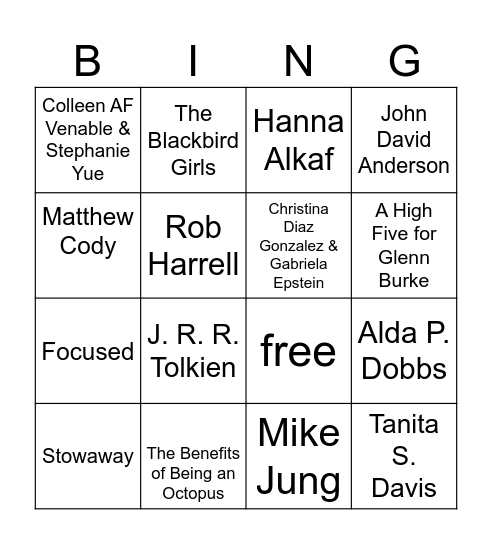 OBOB Bingo Card