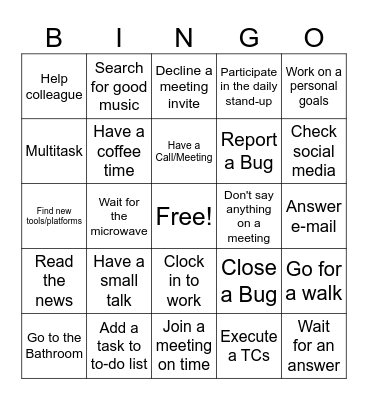 SQA Time Management Bingo Card