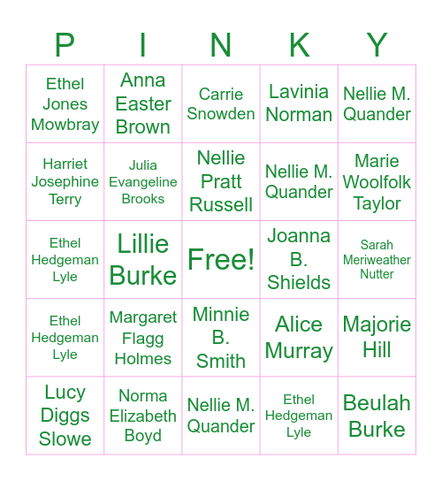 Alpha Kappa Alpha FOUNDERS Bingo Card