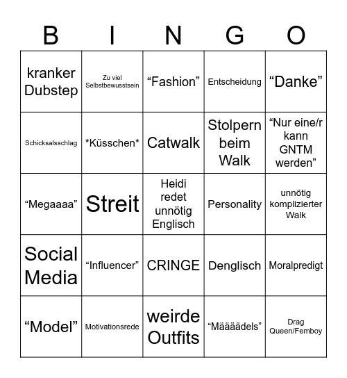 GNTM 2024 Bingo Card