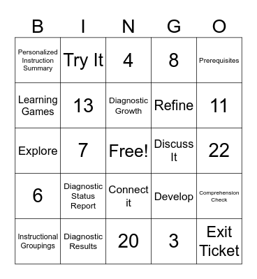 i-Ready Bingo Card