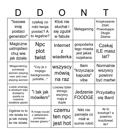 DEDEKI Bingo Card