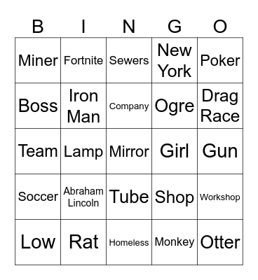 Infinite Craft Bingo Card