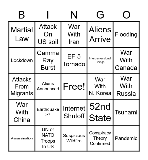 2025 BINGO Card