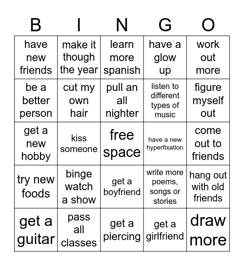 my bingo for 2024 Bingo Card