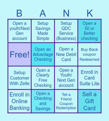 Cross Sell BINGO Card