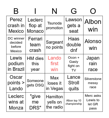 2024 delulu season Bingo Card