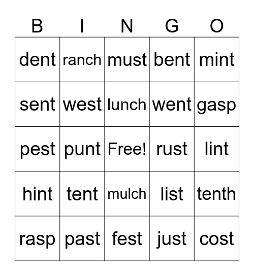 AAR1 Lesson 24 Bingo Card