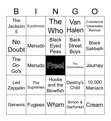 Fomerly in WHAT band? Bingo Card