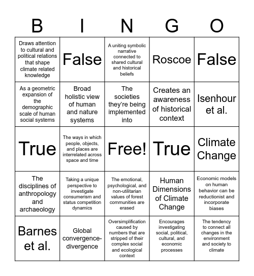 hello Bingo Card