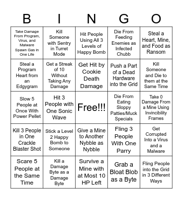 Databrawl Bingo Card