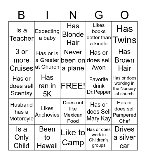 DID YOU KNOW Bingo Card