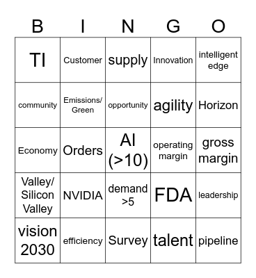 Townhall June 2024 Bingo Card